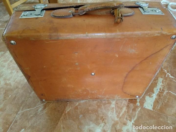 Antig&uuml;edades: Antigua maleta de cuero - Foto 11