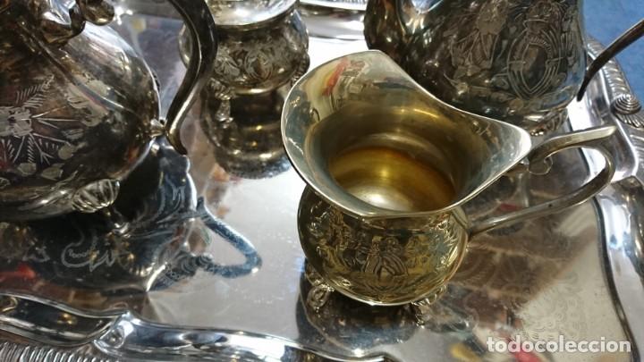 Antig&uuml;edades: CONJUNTO MET&Aacute;LICO DE CAF&Eacute; O TE - Foto 3