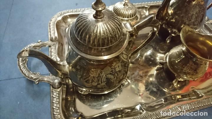 Antig&uuml;edades: CONJUNTO MET&Aacute;LICO DE CAF&Eacute; O TE - Foto 4