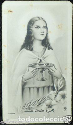 Oggetti Antichi: OLD BLESSED SAINT LUCY HOLY CARD ANDACHTSBILD SANTINI ESTAMPA SANTA LUCIA CC675