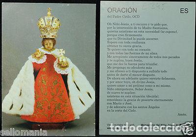 Antig&uuml;edades: OLD BLESSED INFANT JESUS OF PRAGUE HOLY CARD ANDACHTSBILD SANTINI ESTAMPA CC814