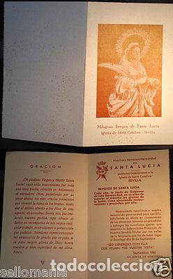 Antiquit&eacute;s: OLD BLESSED SAINT LUCY HOLY CARD 1965 ANDACHTSBILD SANTINI SEE MY SHOP CC629