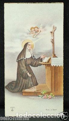 Antiquit&eacute;s: OLD BLESSED SAINT RITA OF CASCIA HOLY CARD YEAR ANDACHTSBILD SANTINI CC917