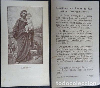 Antiques: OLD BLESSED PRAYERS IN HONOR OF SAINT JOSEPH FOR THE DYING ANDACHTSBILD CC1634