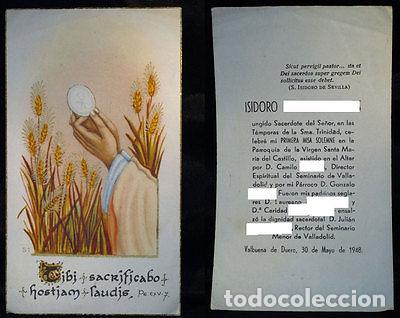 Oggetti Antichi: OLD HOLY ORDER OF ISIDORO IN VALBUENA DE DUERO YEAR 1948 HOLY CARD . CC238