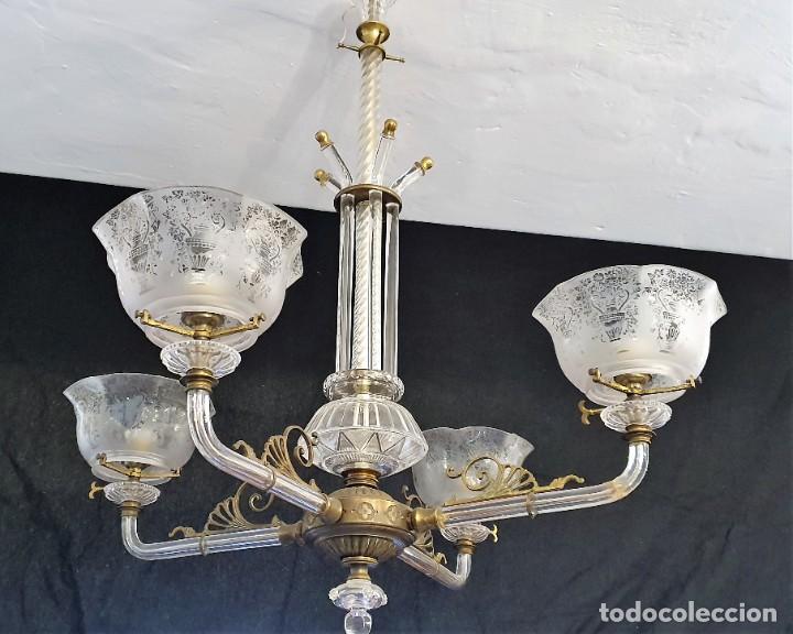 Antig&uuml;edades: ANTIGUA LAMPARA DE CRISTAL - Foto 1