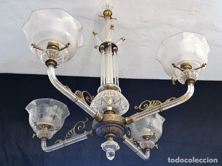 Antig&uuml;edades: ANTIGUA LAMPARA DE CRISTAL - Foto 2
