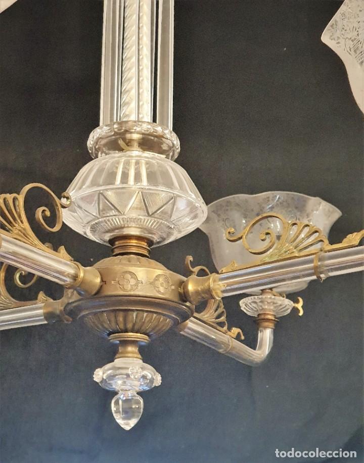 Antig&uuml;edades: ANTIGUA LAMPARA DE CRISTAL - Foto 3