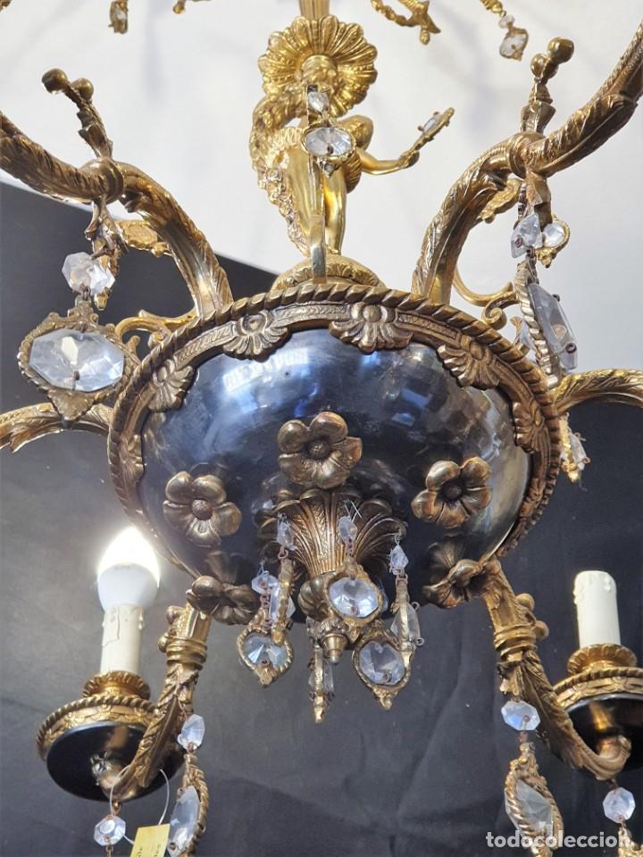 Antig&uuml;edades: LAMPARA DE BRONCE MUY ORIGINAL - Foto 7