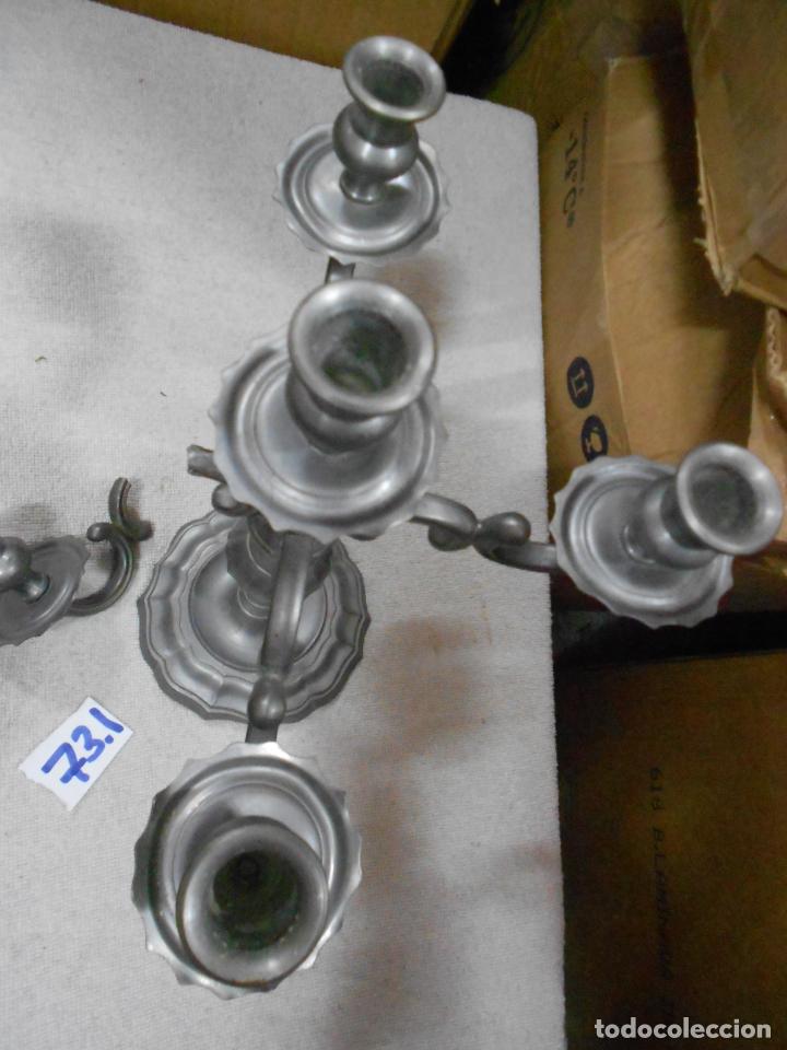 Antig&uuml;edades: ANTIGUO CANDELABRO DE METAL CON MARCA - Foto 6
