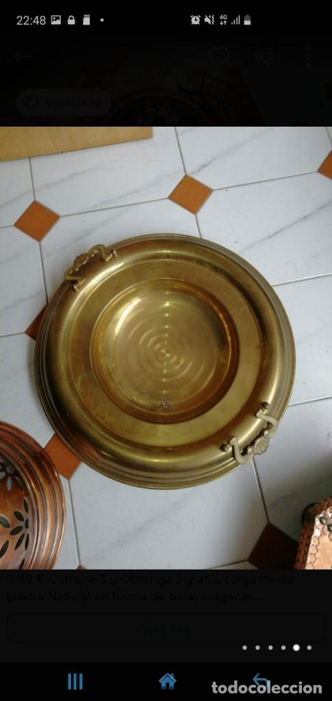 Antig&uuml;edades: Antiguo brasero de laton con soporte - Foto 4