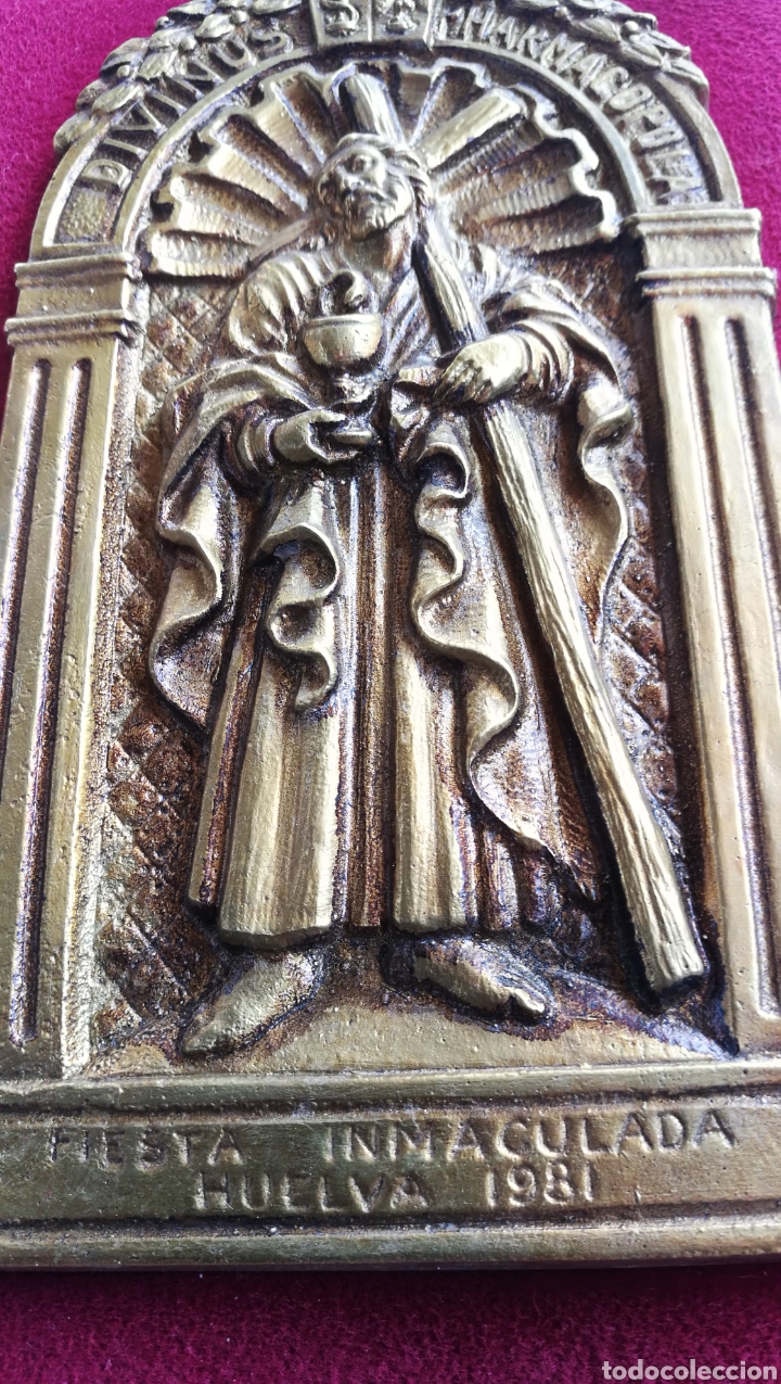 Antig&uuml;edades: BONITA PLACA DE BRONCE - Foto 5