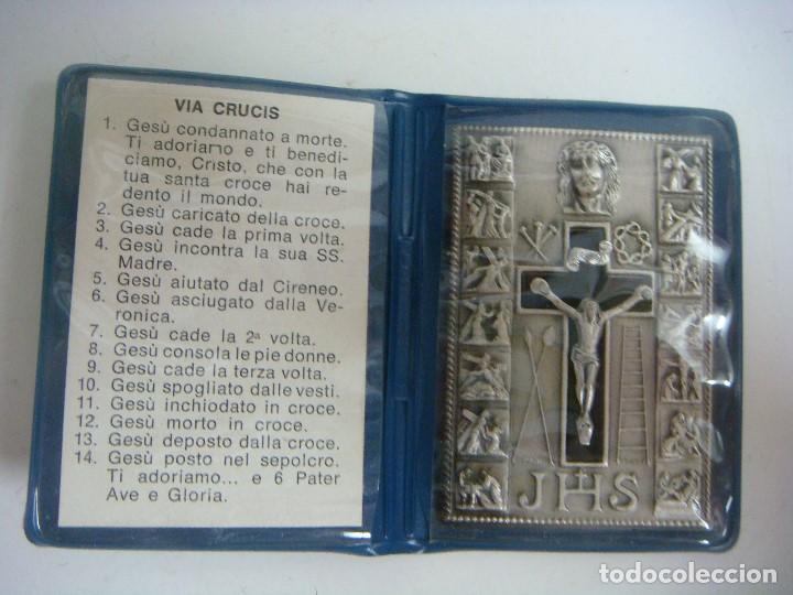 Antiques: V&Iacute;A CRUCIS .MADE ITALY. 14 ESTACIONES DE CRISTO CRUCIFICADO. PLACA PLATEADA