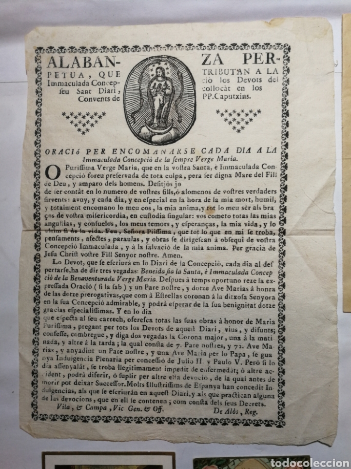 Antig&uuml;edades: lote de estampitas y escritos religiosos - Foto 2