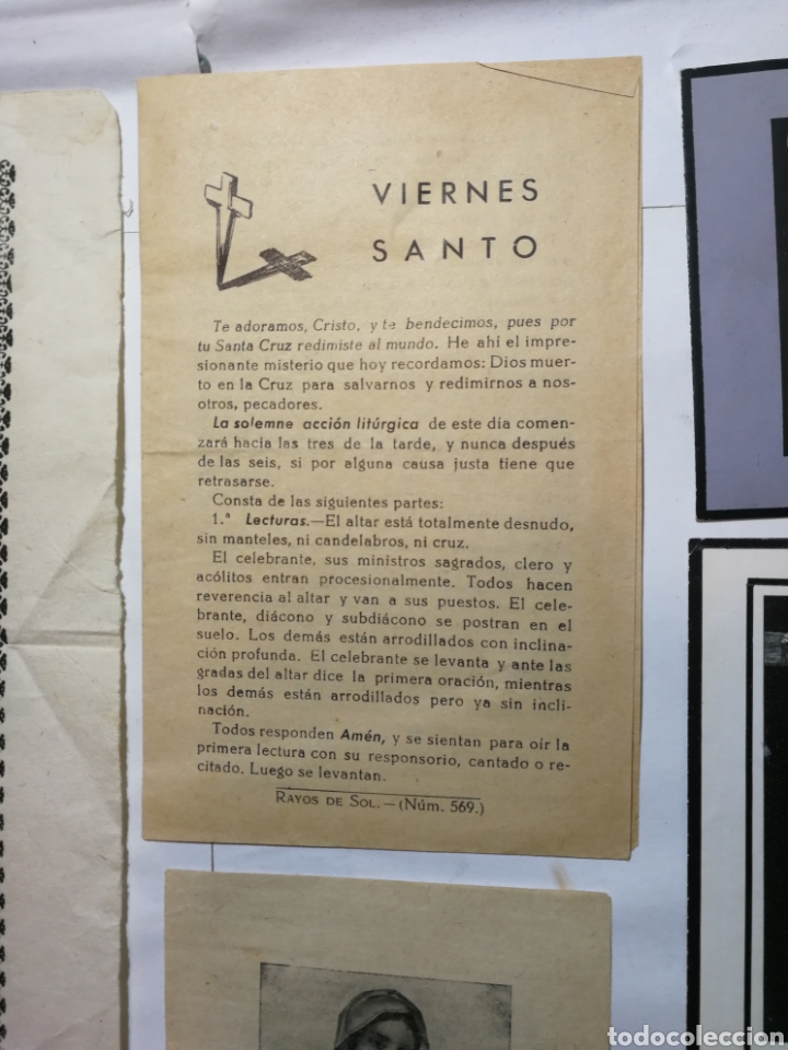 Antig&uuml;edades: lote de estampitas y escritos religiosos - Foto 5