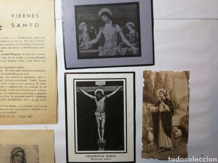 Antig&uuml;edades: lote de estampitas y escritos religiosos - Foto 6