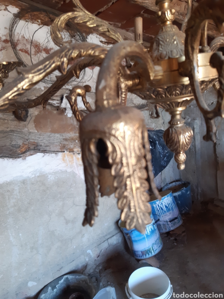 Antig&uuml;edades: Lampara de brazos de laton o bronze, - Foto 4