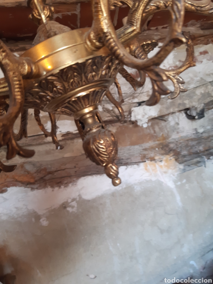 Antig&uuml;edades: Lampara de brazos de laton o bronze, - Foto 7