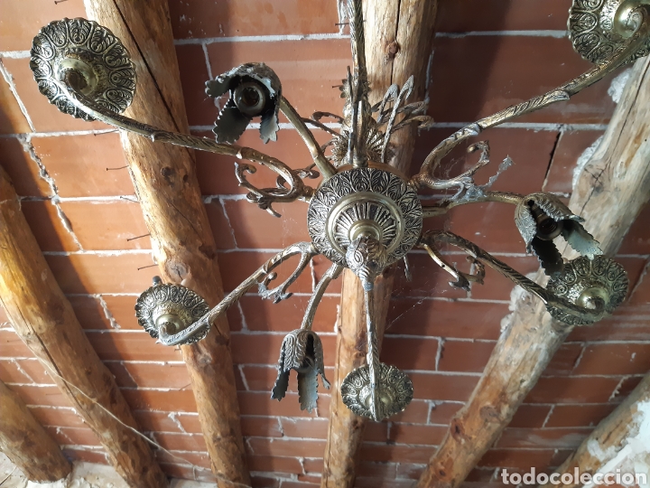 Antig&uuml;edades: Lampara de brazos de laton o bronze, - Foto 8