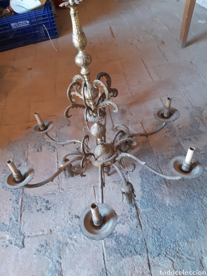 Antig&uuml;edades: Lampara de brazos de laton o bronze, - Foto 10