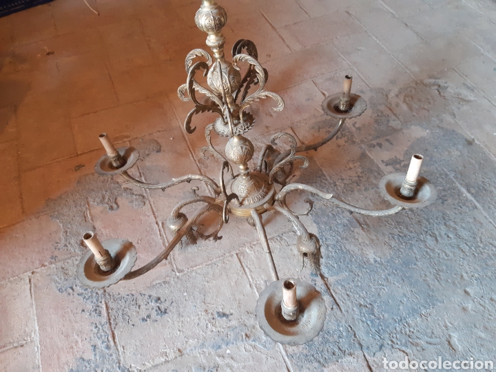 Antig&uuml;edades: Lampara de brazos de laton o bronze, - Foto 11