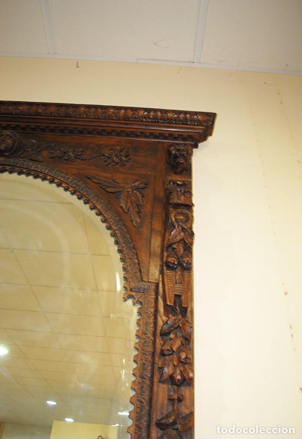 Antig&uuml;edades: ESPEJO ANTIGUO DE ROBLE TALLADO - Foto 3
