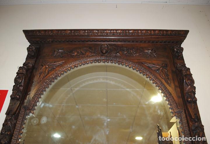 Antig&uuml;edades: ESPEJO ANTIGUO DE ROBLE TALLADO - Foto 4