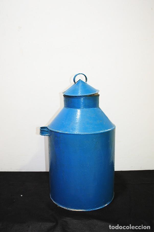 Antiques: ACEITERA ANTIGUA DE CHAPA AZUL