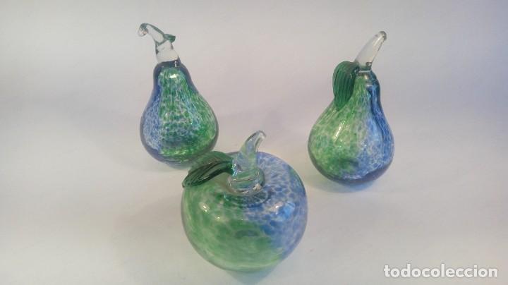 Oggetti Antichi: CONJUNTO DE TRES PIEZAS DE FRUTA EN CRISTAL DE MURANO. TALLER CENEDESE. MURANO. ITALIA.