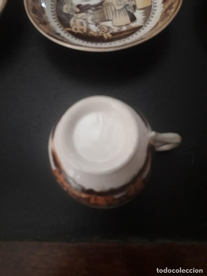 Antig&uuml;edades: juego de tazas con sus platos - Foto 6