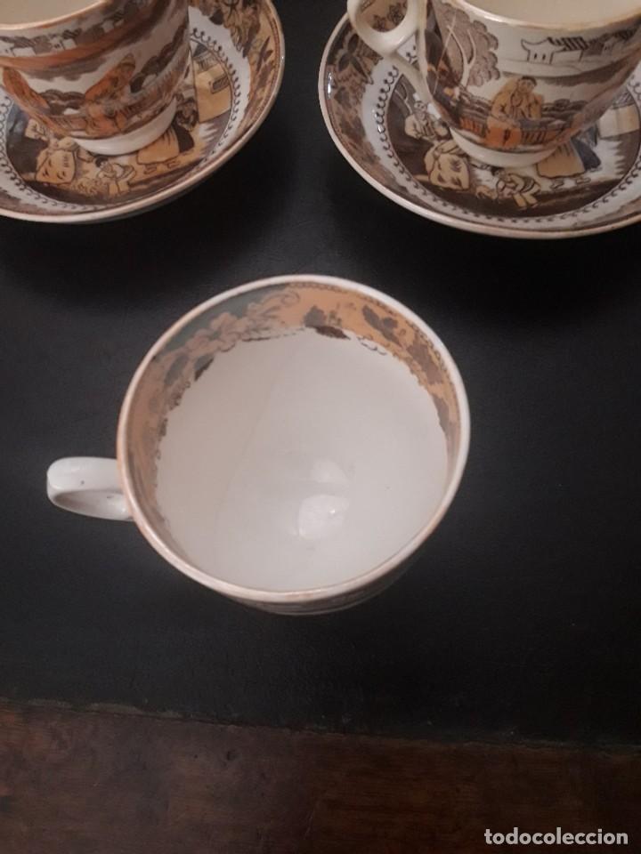 Antig&uuml;edades: juego de tazas con sus platos - Foto 7