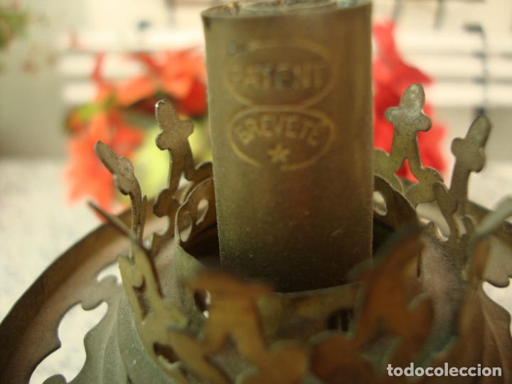 Antig&uuml;edades: antiguo quinque opalina pintado - Foto 3
