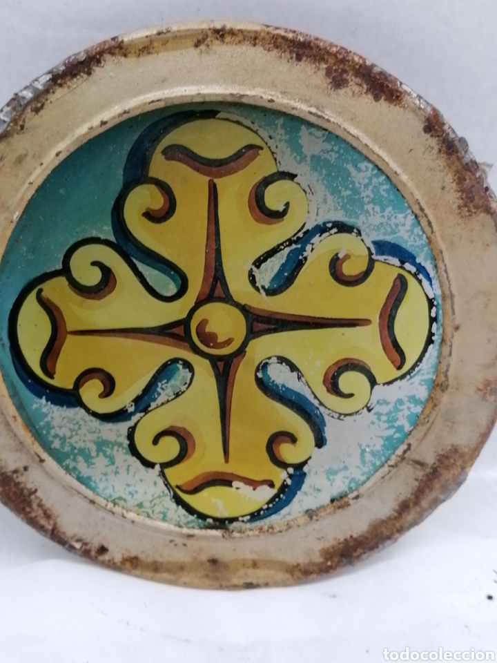 Antig&uuml;edades: 2 cristales pintados - Foto 3