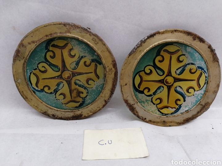 Antig&uuml;edades: 2 cristales pintados - Foto 2