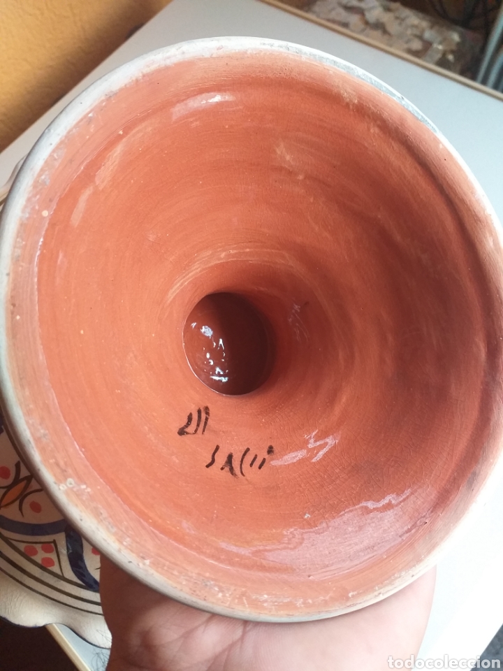 Antig&uuml;edades: CENTRO DE MESA ESMALTADO CON LETRAS EN LA BASE - Foto 7