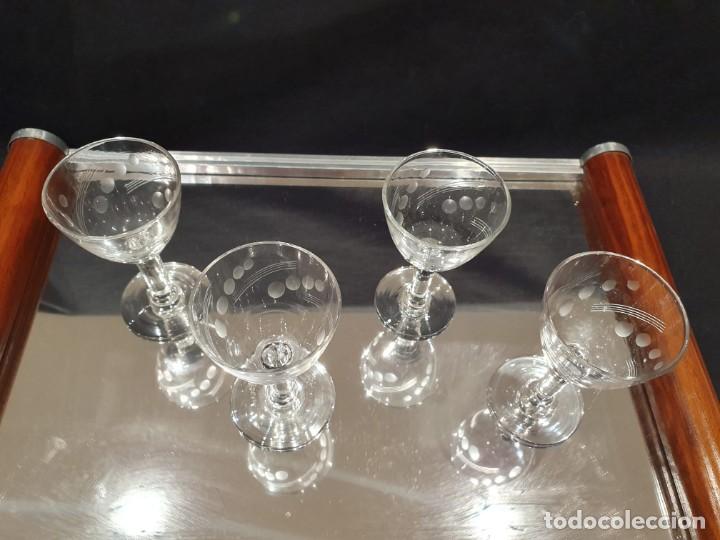 Antig&uuml;edades: 4 copas talladas para chupito / licor. - Foto 4