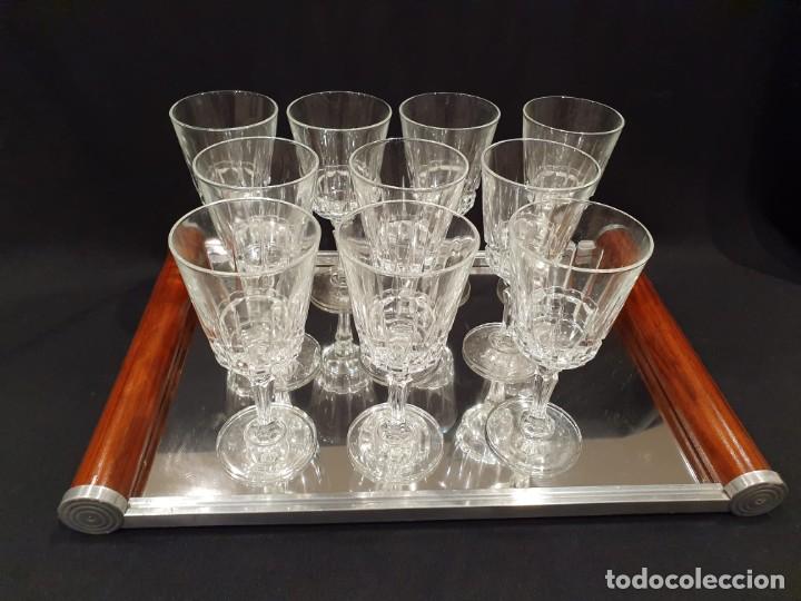 Antiquit&eacute;s: 9 copas cristal vino.