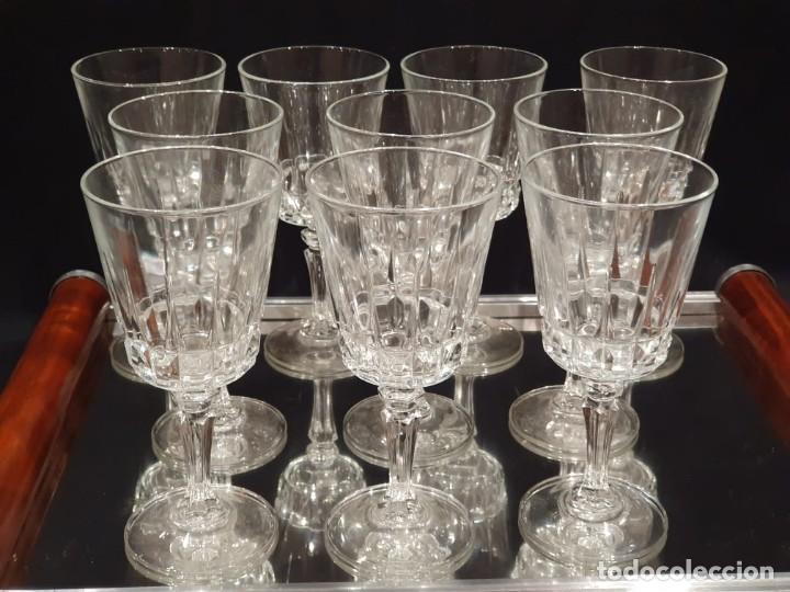 Antig&uuml;edades: 9 copas cristal vino. - Foto 3