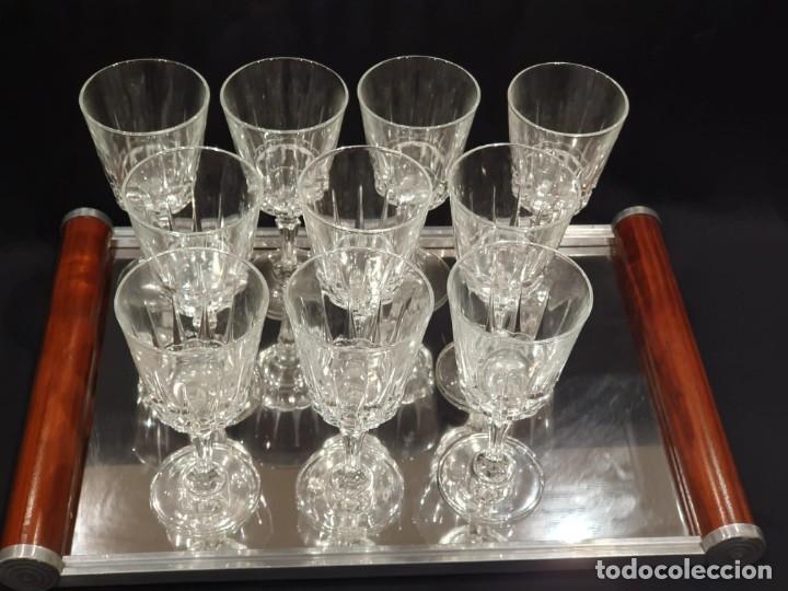 Antig&uuml;edades: 9 copas cristal vino. - Foto 4