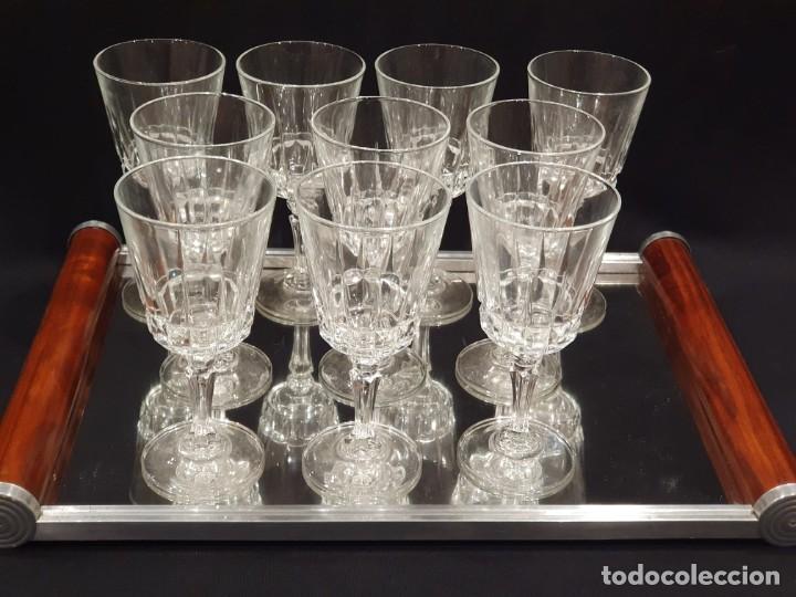 Antig&uuml;edades: 9 copas cristal vino. - Foto 5
