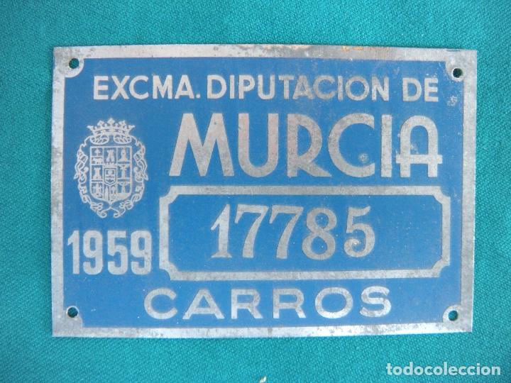 Antig&uuml;edades: MATRICULA DE CARRO MURCIA 1959 - Foto 1