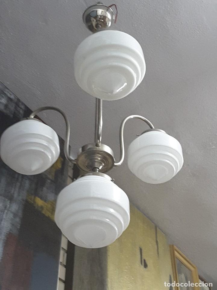 Antig&uuml;edades: L&aacute;mpara cromada art dec&oacute; - Foto 4