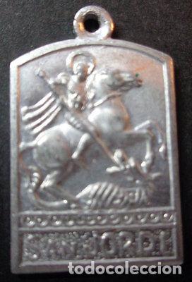 Antiguidades: OLD SAINT GEORGE AND THE DRAGON HOLY MEDAL ALUMINUM MEDALLA ALUMINIO CCM013