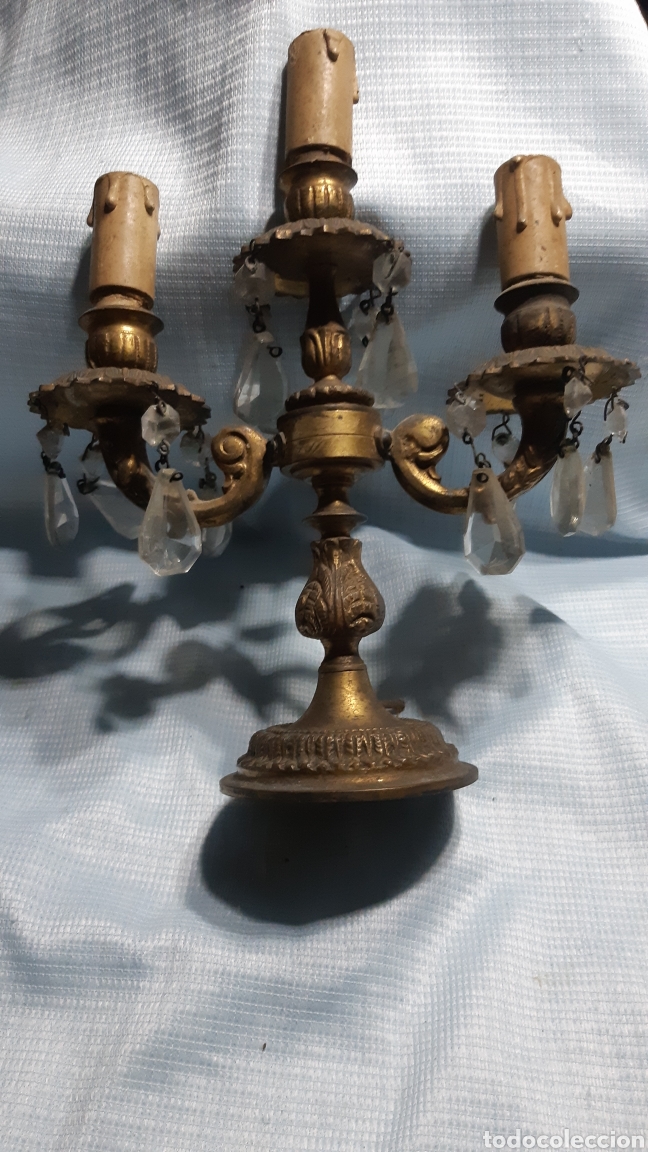 Antig&uuml;edades: LAMPARA DE MESA 3 BRAZOS - Foto 5