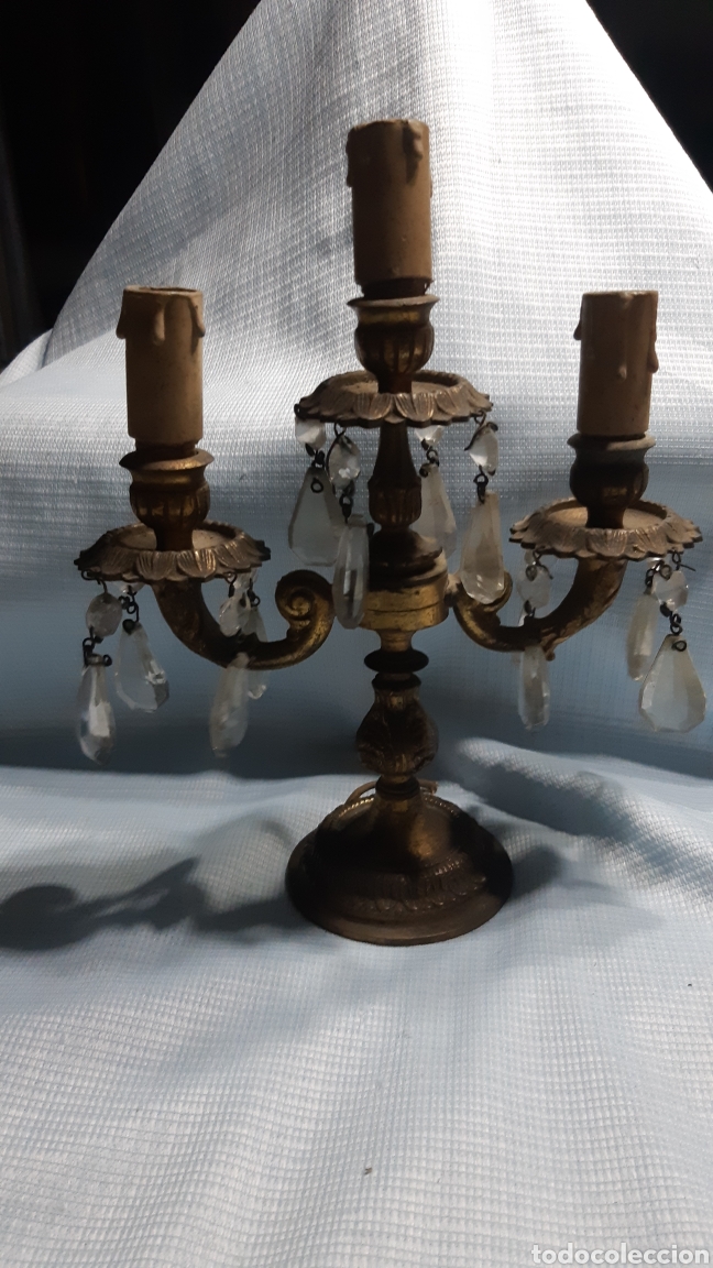 Antig&uuml;edades: LAMPARA DE MESA 3 BRAZOS - Foto 1