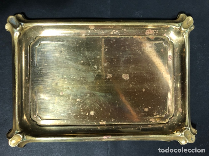 Antiquit&auml;ten: Antigua mini bandeja de lat&oacute;n 13,5 x 9,5 cm