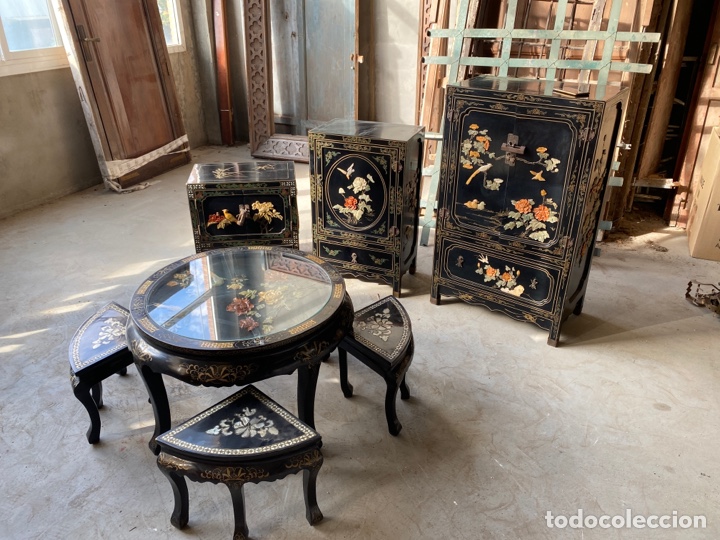 excelente lote de muebles orientales lacados en - Buy Antique