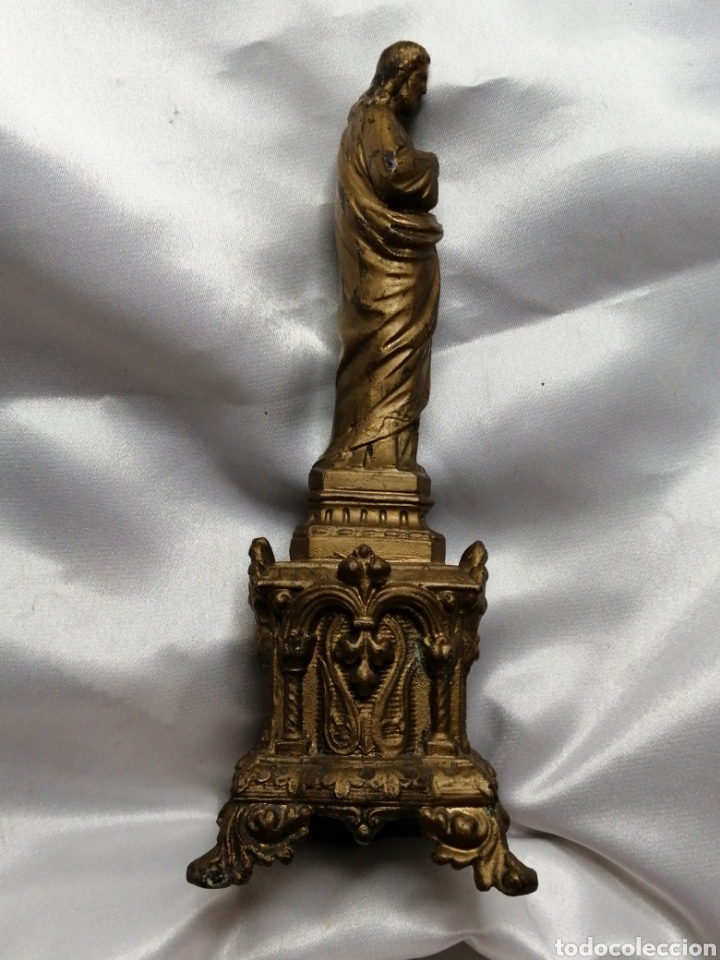 Antig&uuml;edades: Sagrado coraz&oacute;n en calamina s xix - Foto 3
