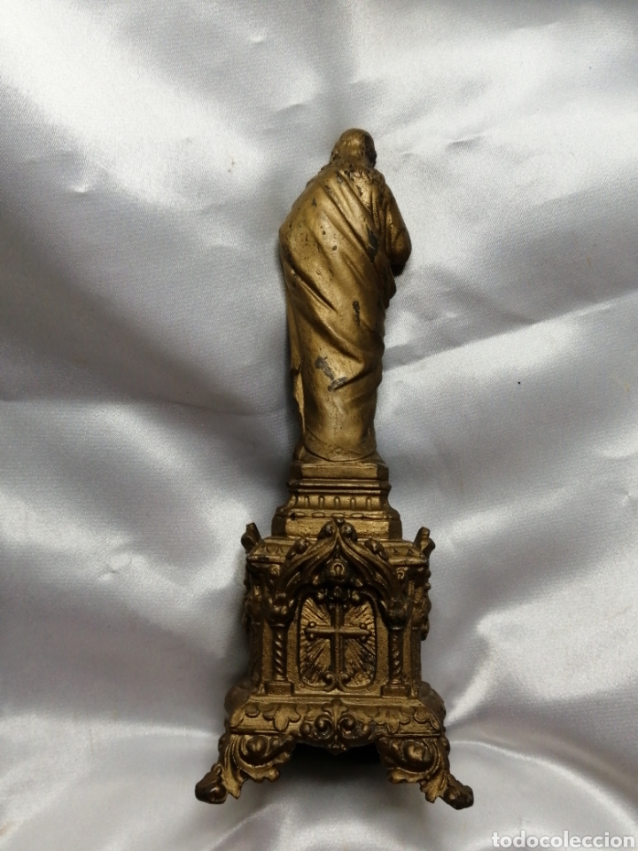 Antig&uuml;edades: Sagrado coraz&oacute;n en calamina s xix - Foto 4