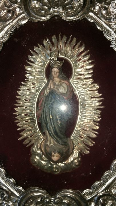 Antig&uuml;edades: RELICARIO ALPACAR PLATEADA CON LA INMACULADA - Foto 2